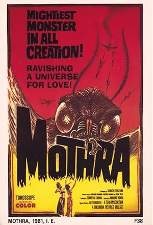 Mothra Giant Moth Horror B Movie Insect Poster Postcard