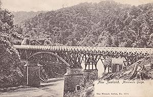 Manawatu Gorge Bridge New Zealand Old Postcard