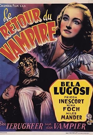 The Return Of The Vampire Bela Lugosi French Cinema Poster Postcard