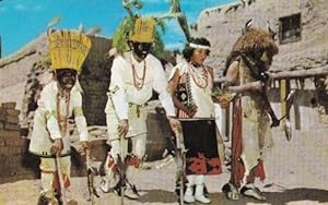 Santa Clara Buffalo Dancers Indian Pueblo New Mexico Postcard
