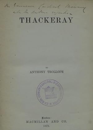 THACKERAY [inscribed by Trollope]