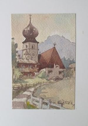 Aquarell. 15 x 10 cm, auf Karton aufgeklebt, signiert (Ritter?), o.J.