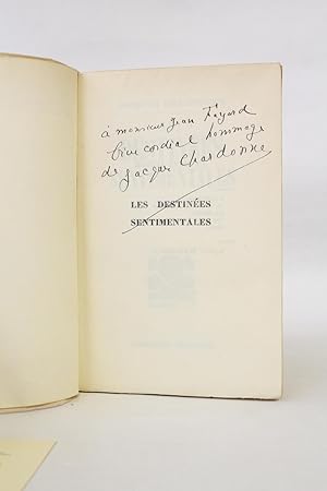 Image du vendeur pour Les destines sentimentales mis en vente par Librairie Le Feu Follet