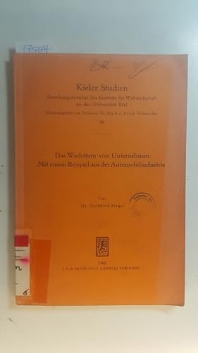 Bild des Verkufers fr Das Wachstum von Unternehmen - Mit einem Beispiel aus der Automobilindustrie. zum Verkauf von Gebrauchtbcherlogistik  H.J. Lauterbach