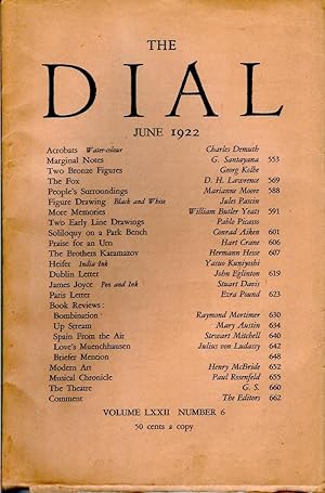 Seller image for THE DIAL, JUNE 1922. (Volume LXXII Number 6). for sale by Chanticleer Books, ABAA