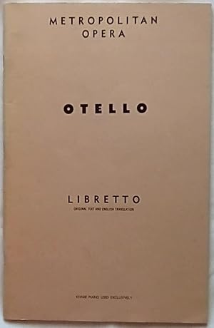 Seller image for Otello: Lyric Drama in Four Acts for sale by P Peterson Bookseller