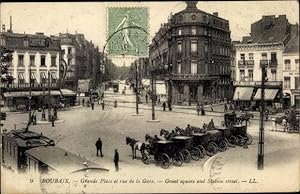 Seller image for Ansichtskarte / Postkarte Roubaix Nord, Grande Place et Rue de la Gare for sale by akpool GmbH