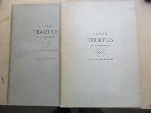 Seller image for Canon Tiburtius de Composition : Harmonie et Rythme, plus Planches Supplementaires, for sale by BRIMSTONES