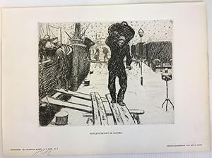 Bild des Verkufers fr Kohlenlschen im Schnee. Radierung aus "Zeitschrift fr Bildende Kunst", 1913. zum Verkauf von Antiquariat Joachim Lhrs