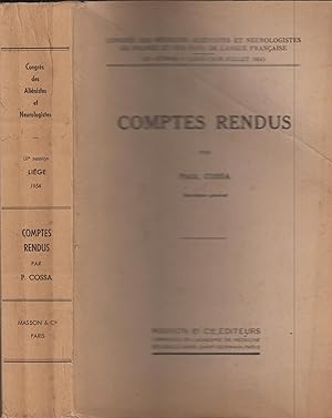 Image du vendeur pour Congrs des Mdecins Alinistes et Neurologistes de France et des Pays de Langue Franaise - LII Session - Lge (19-26 Juillet 1954). - Comptes Rendus. mis en vente par PRISCA