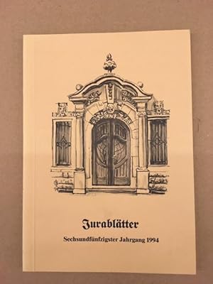 Bild des Verkufers fr Jurabltter. Monatsschrift fr Heimat- und Volkskunde. 56. Jahrgang 1994 zum Verkauf von Genossenschaft Poete-Nscht