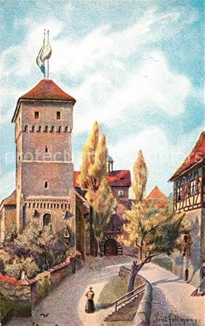 Bild des Verkufers fr Postkarte Carte Postale 43055981 Nuernberg Heidenturm Kuenstlerkarte Sollmann Nuernberg zum Verkauf von Versandhandel Boeger