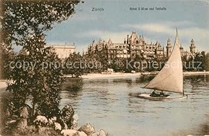 Postkarte Carte Postale 13113944 Zuerich ZH Rotes Schloss Tonhalle Segelboot Zuerichsee Zuerich