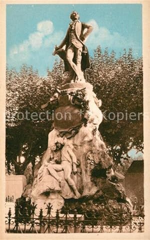 Postkarte Carte Postale 13141215 Ales Statue de Florian Ales