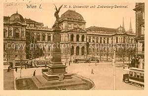 Postkarte Carte Postale 43187805 Strassenbahn Wien Universitaet Liebenberg-Denkmal Strassenbahn