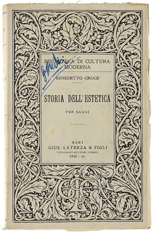 STORIA DELL'ESTETICA. Per saggi.: