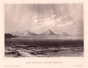 Lake Managua (Central-America). Stahlstich aus Meyer`s Universum.