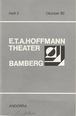 Seller image for Programmheft ANDORRA. Stck von Max Frisch. Oktober 1980 Heft 2 for sale by Programmhefte24 Schauspiel und Musiktheater der letzten 150 Jahre