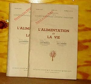 Seller image for L'ALIMENTATION ET LA VIE - BULLETIN DE LA SOCIETE SCIENTIFIQUE D'HYGIENE ALIMENTAIRE - 1951 - NOS 7-8-9 ET 10-11-12 for sale by Livres 113