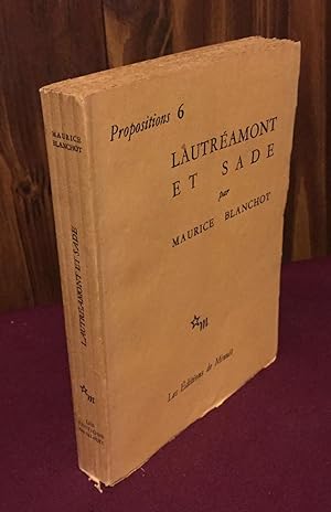 Imagen del vendedor de Lautreamont et Sade a la venta por Palimpsest Scholarly Books & Services
