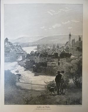 Orig. Holzstich: Baden Württemberg - Lauffen am Neckar Nach dem Gemälde von Hans Thoma.
