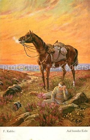 Bild des Verkufers fr Postkarte Carte Postale 43359305 Kuenstlerkarte F. Kahle Auf fremder Erde Soldat Pferd zum Verkauf von Versandhandel Boeger