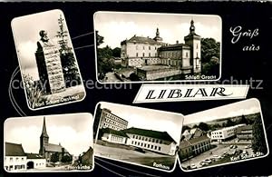 Postkarte Carte Postale 43370680 Liblar Karl Schurz Denkmal Bueste Schloss Gracht Kirche Rathaus ...