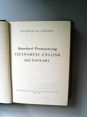 Bild des Verkufers fr Standard pronouncing Vietnamese-English dictionary. zum Verkauf von Antiquariat Bookfarm