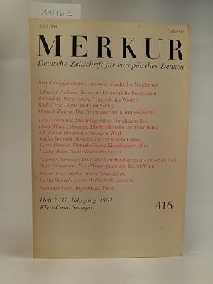 Bild des Verkufers fr Merkur. Heft 2. Jahrgang 37. 1983. Deutsche Zeitschrift fr europisches Denken. Begrndet von Joachim Moras und Hans Paeschke. zum Verkauf von ANTIQUARIAT Franke BRUDDENBOOKS