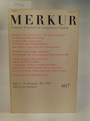 Bild des Verkufers fr Merkur. Heft 5. Jahrgang 36. Mai 1982. Deutsche Zeitschrift fr europisches Denken. Begrndet von Joachim Moras und Hans Paeschke. zum Verkauf von ANTIQUARIAT Franke BRUDDENBOOKS