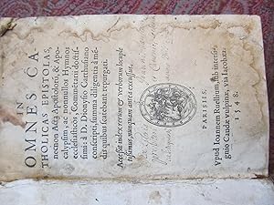 Imagen del vendedor de In Omnes Catholicas Epistolas necnon Acta Apostoloru[m], [et] Apocalypsim, ac nonnullos Hymnos ecclesiasticos a la venta por South Willington Book Cartel