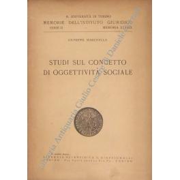 Seller image for Studi sul concetto di oggettivit sociale for sale by Libreria Antiquaria Giulio Cesare di Daniele Corradi