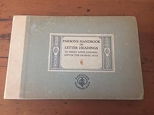 Seller image for PARSONS HANDBOOK OF LETTER HEADINGS for sale by Jim Hodgson Books
