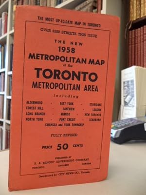 The New 1958 Metropolitan Map of the Toronto Metropolitan Area. including Alderwood, East York, E...