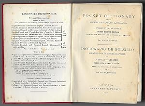 Tauchnitz New Pocket Dictionaries. Dictionary of the Spanish & English Languages 1928
