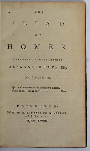 Bild des Verkufers fr The Iliad of Homer. Translated by Alexander Pope. Volume III. The British Poets. Vol.XXV zum Verkauf von J. Patrick McGahern Books Inc. (ABAC)