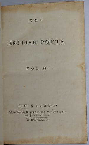 Bild des Verkufers fr The Works of Virgil. Vol.V. The British Poets. Vol.XIII zum Verkauf von J. Patrick McGahern Books Inc. (ABAC)