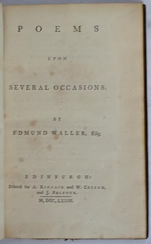 Bild des Verkufers fr Poems Upon Several Occasions. The British Poets. Vol.VIII zum Verkauf von J. Patrick McGahern Books Inc. (ABAC)