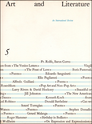 Imagen del vendedor de Art and Literature : An International Review, No. 5 (Summer 1964) a la venta por Specific Object / David Platzker