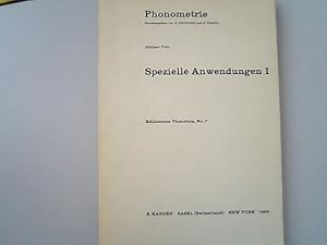 Imagen del vendedor de Spezielle Anwendungen : 1. Phonometrie; Dritter Teil. a la venta por Antiquariat Bookfarm