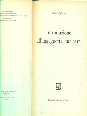 Bild des Verkufers fr Introduzione all'ingegneria nucleare zum Verkauf von Librodifaccia