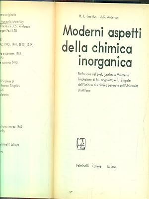 Image du vendeur pour Moderni aspetti della chimica inorganica mis en vente par Librodifaccia