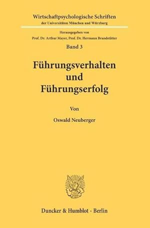 Bild des Verkufers fr Fhrungsverhalten und Fhrungserfolg. zum Verkauf von AHA-BUCH GmbH