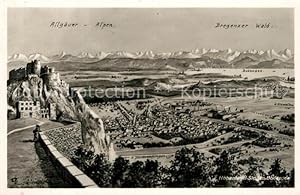 Postkarte Carte Postale 43511630 Hohentwiel Festung mit Blick auf Bodensee und Alpen Kuenstlerkar...