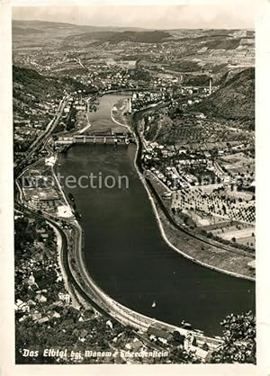 Postkarte Carte Postale 43509690 Wanow Aussig Panorama Elbtal mit Burgruine Schreckenstein