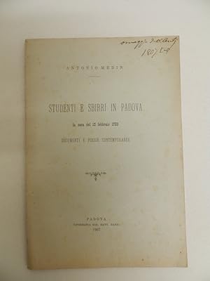 Studenti e sbirri in Padova la sera del 15 febbraio 1723. Documenti e poesie contemporanee