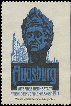 Bild des Verkufers fr Reklamemarke Augsburg - Alte freie Reichsstadt zum Verkauf von Veikkos