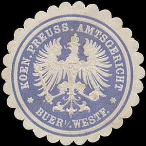 Bild des Verkufers fr Siegelmarke K.Pr. Amtsgericht Buer in Westfalen zum Verkauf von Veikkos