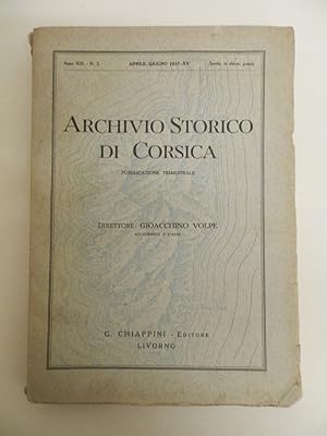 Archivio storico di Corsica. Anno XIII - N. 2, aprile-giugno 1937