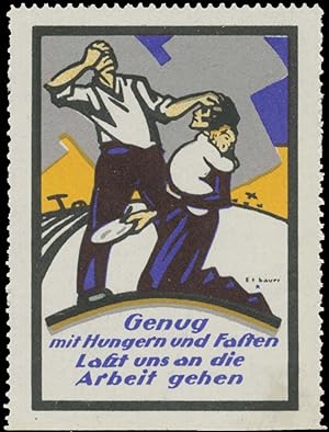 Seller image for Reklamemarke Genug mit Hungern und Fasten for sale by Veikkos